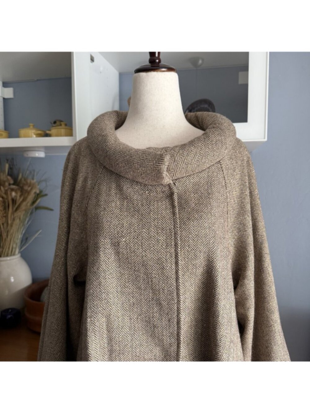 Design Today’s Herringbone Swing Coat Jacket Wool Blend Size S - Picture 2 of 7
